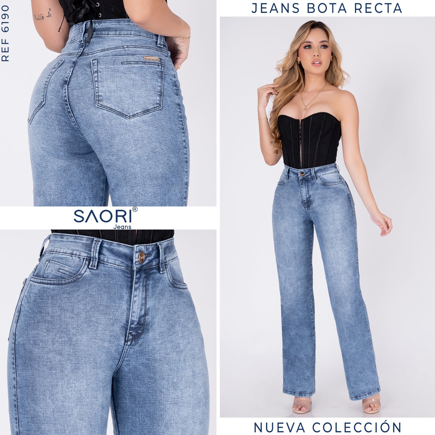 JEANS BOTA RECTA TIRO ALTO REF 6190