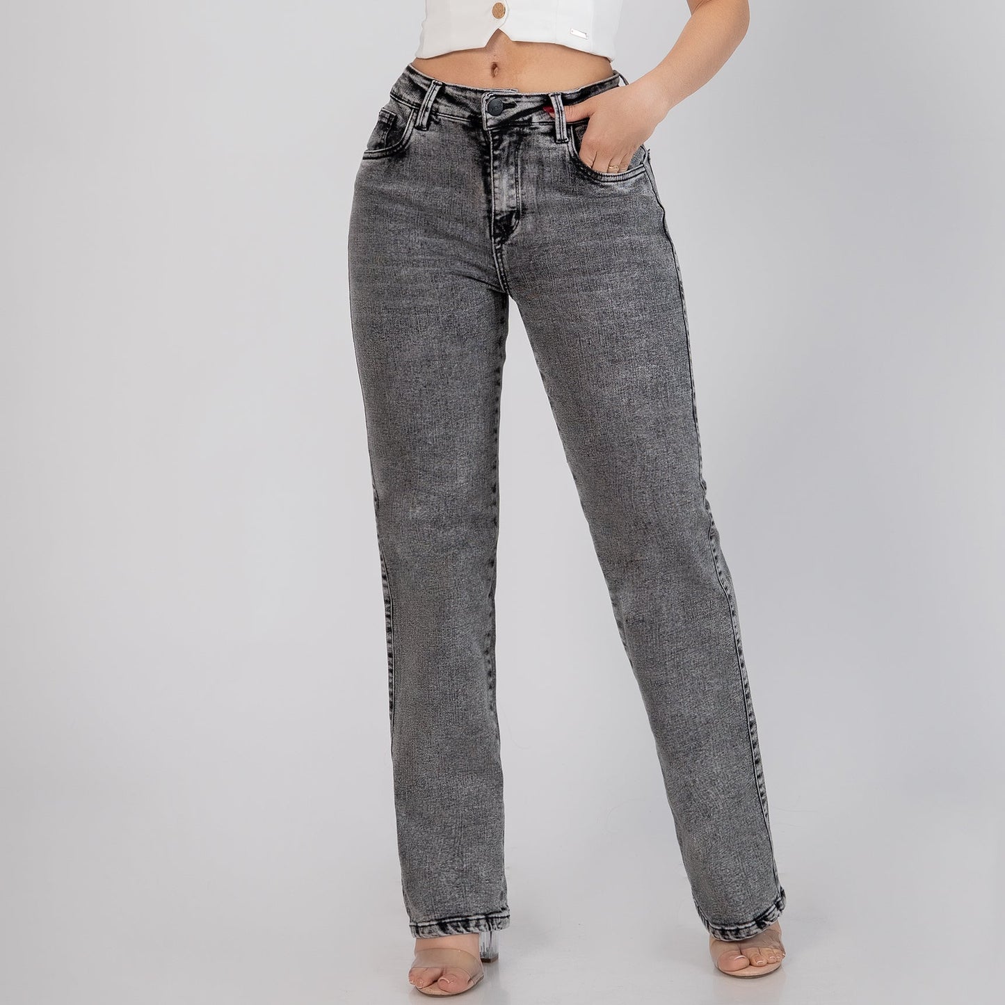 JEANS BOTA RECTA TIRO ALTO REF 6195