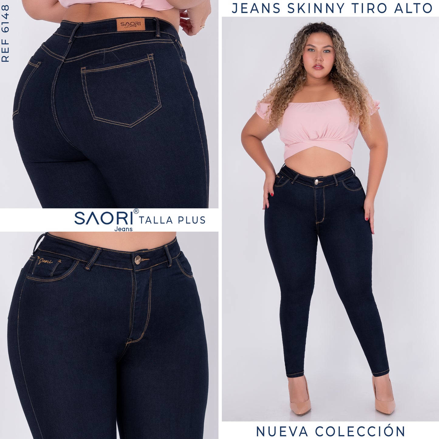 JEANS SKINNY TIRO ALTO STRECH  REF 6148 P