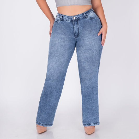 JEANS BOTA RECTA TIRO ALTO STRECH  REF 6188 P