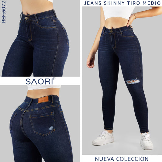 JEANS SKINNY MUJER TIRO ALTO REF 6072