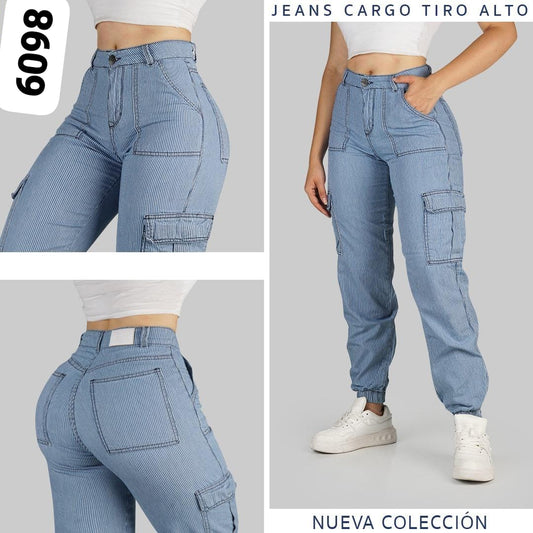 JEANS CARGO TIRO ALTO REF 6098