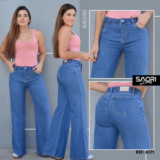 JEANS BOTA RECTA TIRO ALTO RIGIDO  REF 6171