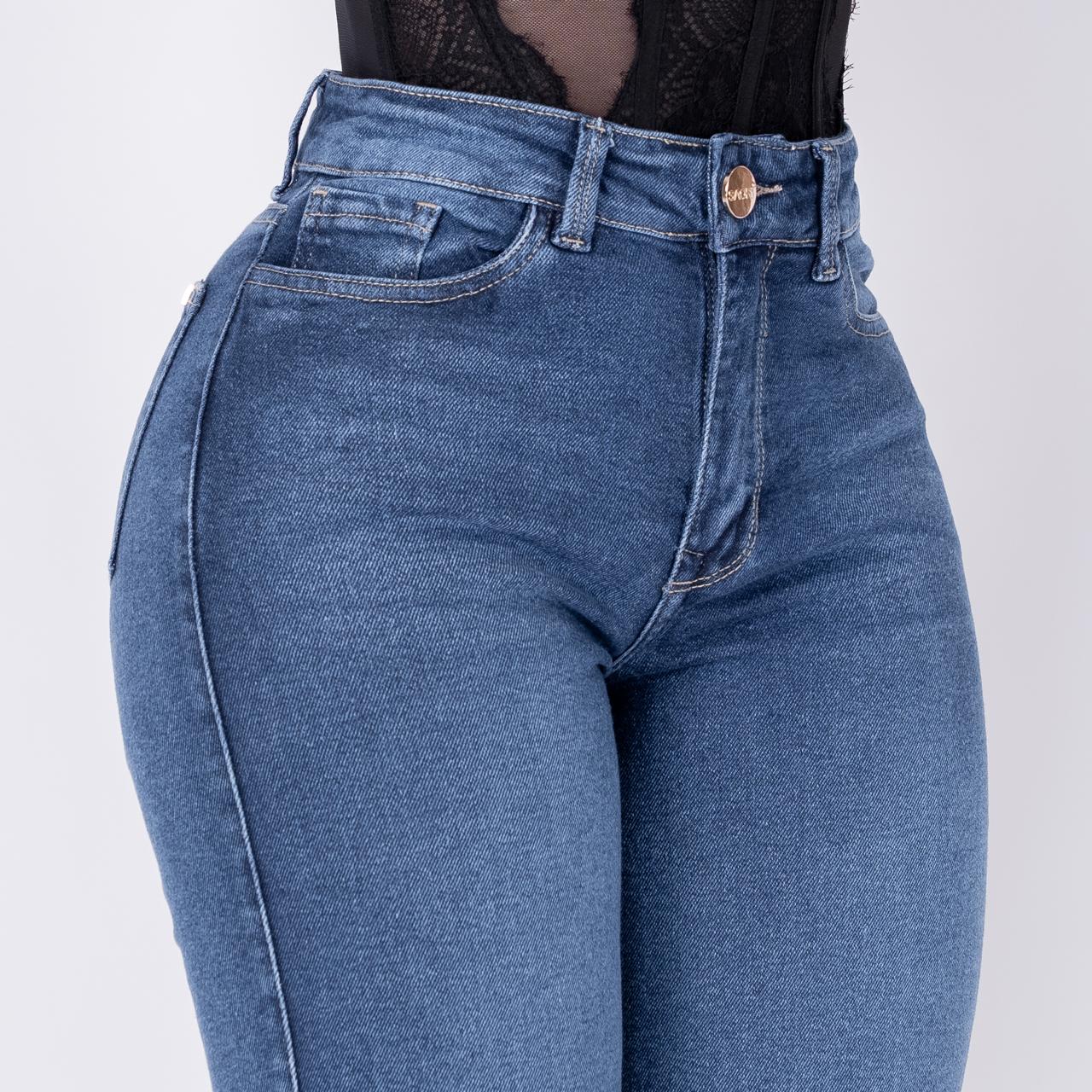 JEANS BOTA ANCHA TIRO ALTO STRECH  REF 6185