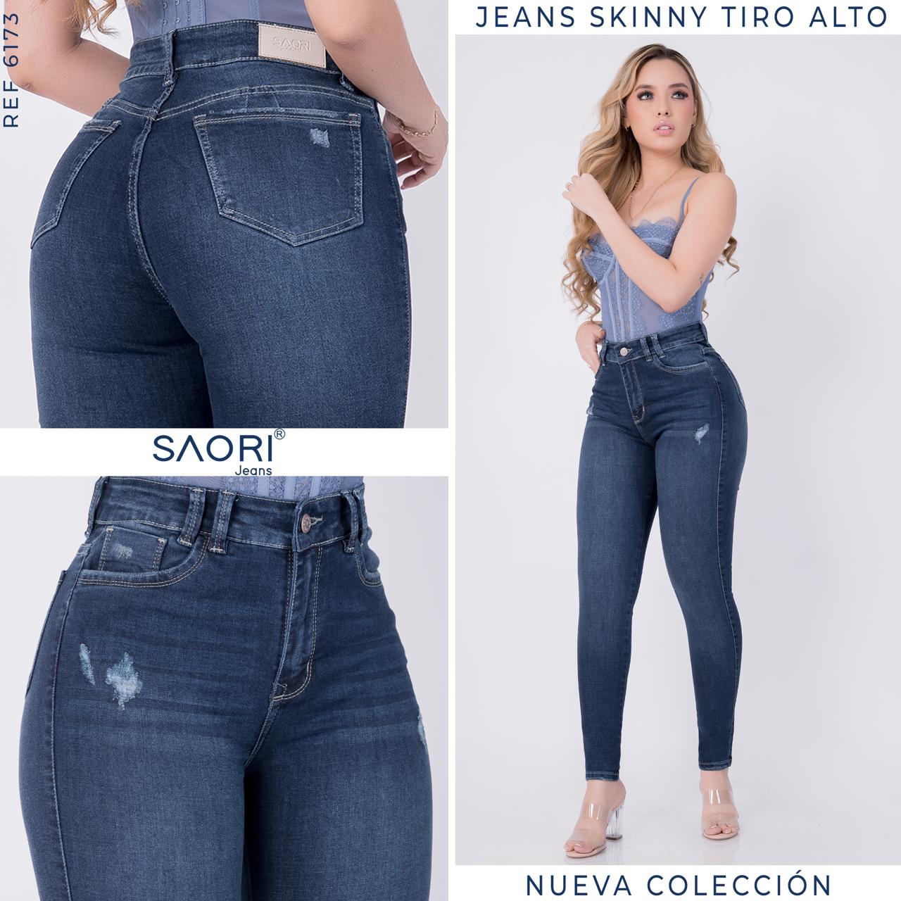 JEANS SKINNY MUJER TIRO ALTO REF 6173