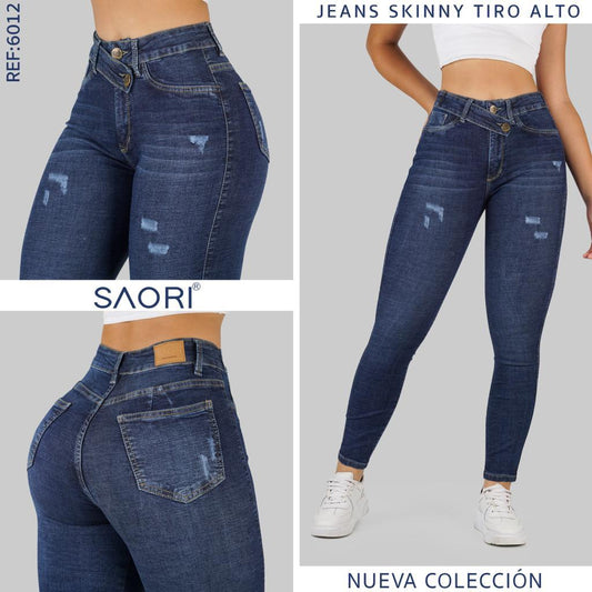 JEANS SKINNY MUJER TIRO ALTO REF 6012
