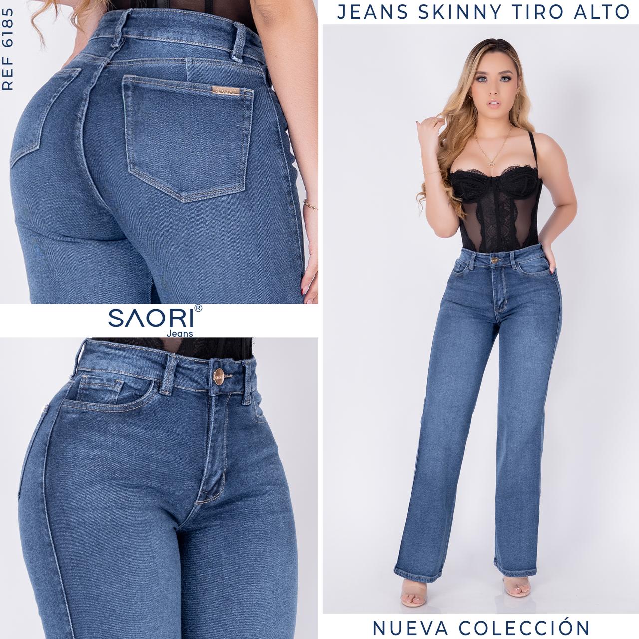 JEANS BOTA ANCHA TIRO ALTO STRECH  REF 6185