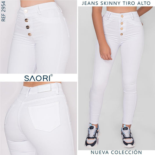 JEANS SKINNY MUJER TIRO ALTO REF 2954