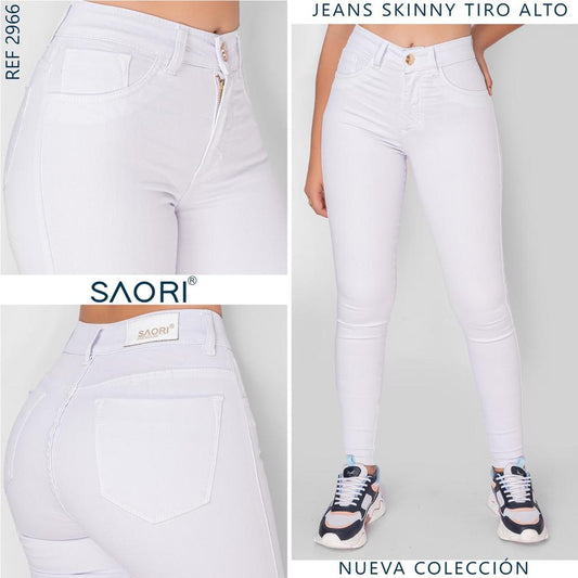 JEANS SKINNY MUJER TIRO ALTO REF 2953